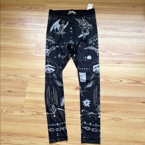 Sacai Black and Gray Graphic Leggings